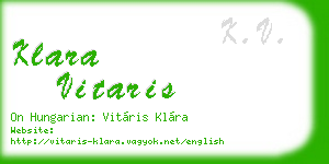 klara vitaris business card