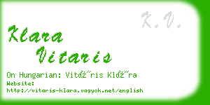 klara vitaris business card